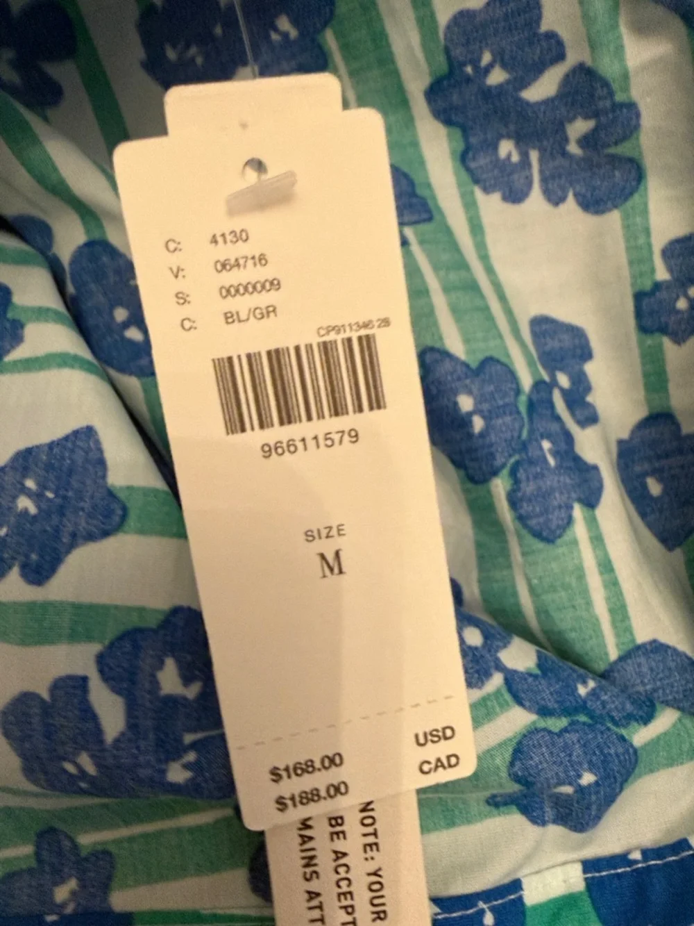 Anthropologie Somerset Blue Floral Tiered Maxi Dress with Green Stripe Accents - Picture 11 of 11